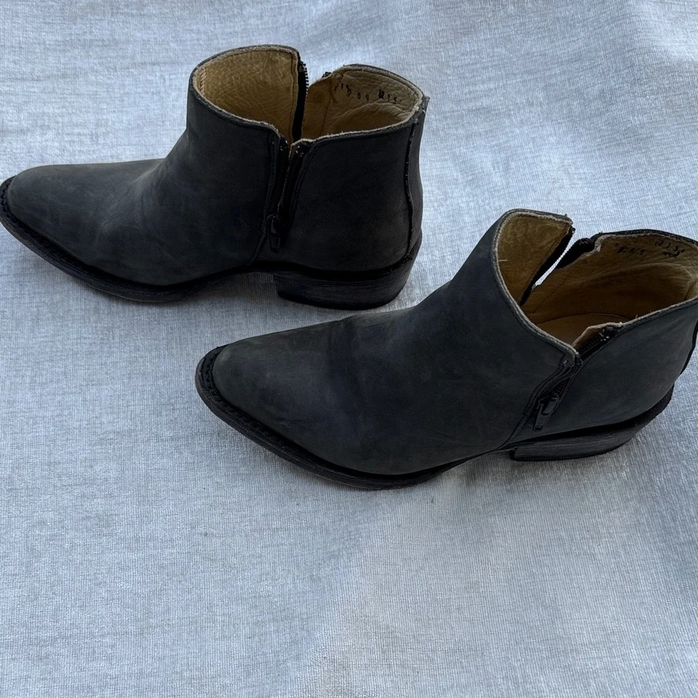 Ralph Lauren Black Label Charcoal Suede Ankle Boots 6.5B